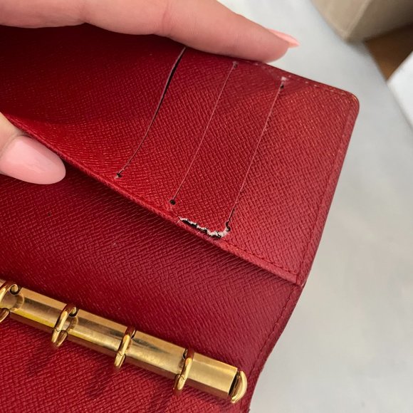 Louis Vuitton Vintage Leather Bifold Epi Travel Passport Wallet Red - Picture 8 of 13